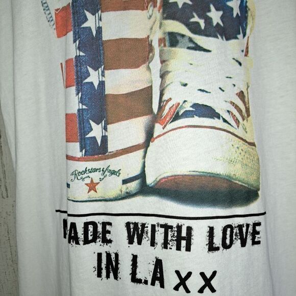Rockstars & Angels Chucks Tee American Flag - Picture 6 of 7